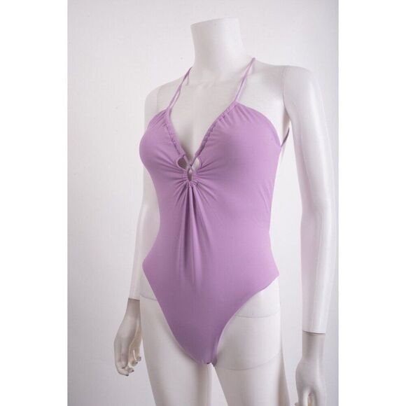 Zara Womens Swim Bathing Suit One Piece Purple Cutout S Small 2856/230 NWT - Picture 3 of 6
